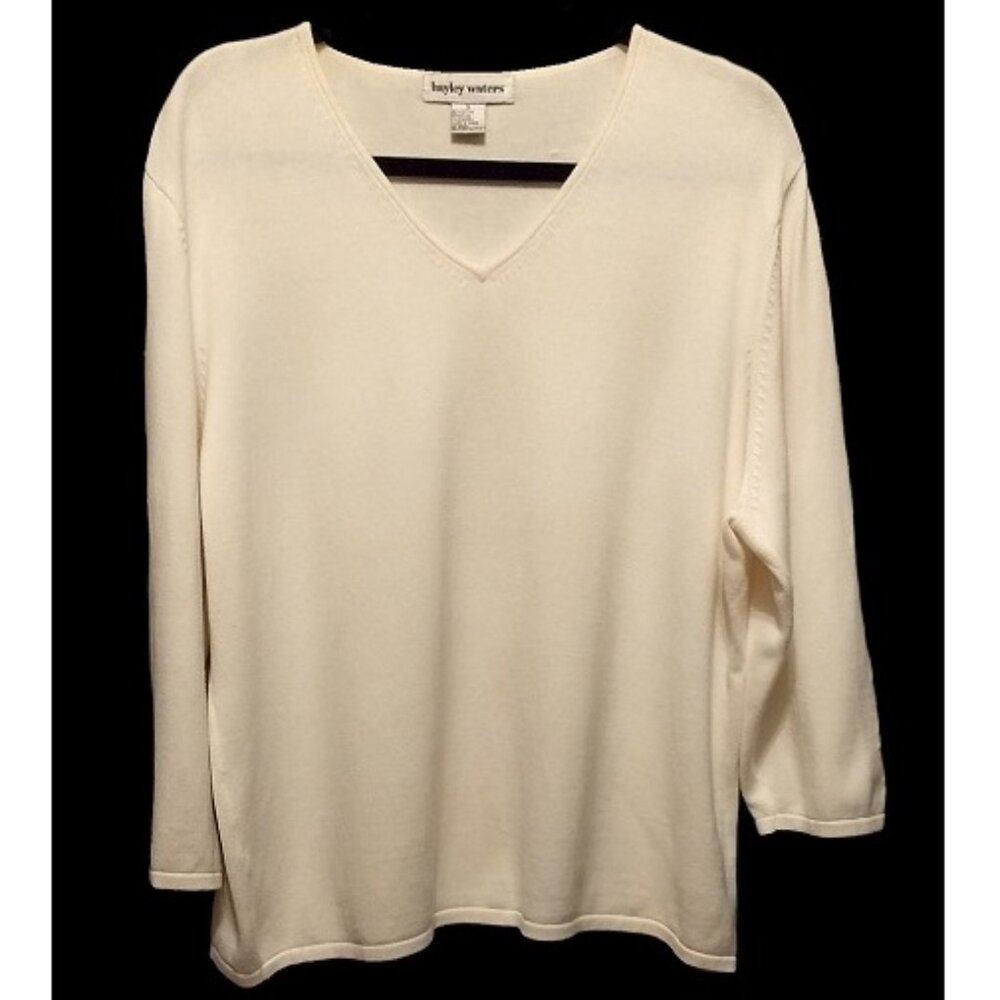 Off White Sweater, 1X - Picture 2 of 14